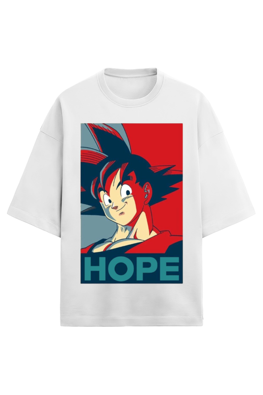 Ignite Hope: Goku Graphic Printed Oversized Tee, Exclusively at Eleganza