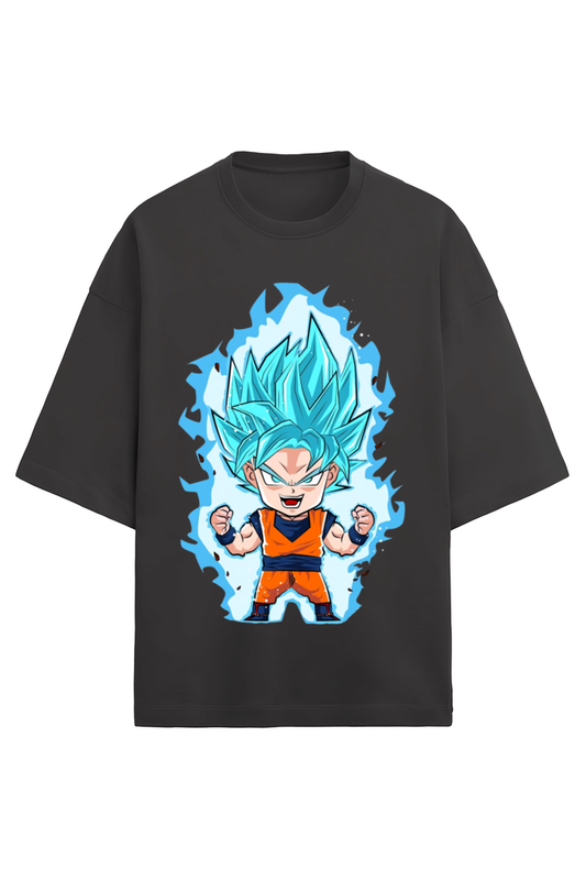 Power Up Your Style with Goku: Oversized Graphic Tee Exclusively at Eleganza