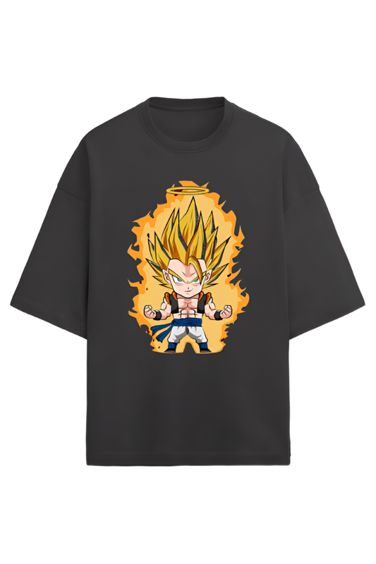 "Bold Goku" Graphic Printed Oversized T-Shirt: Unleash Your Saiyan Spirit